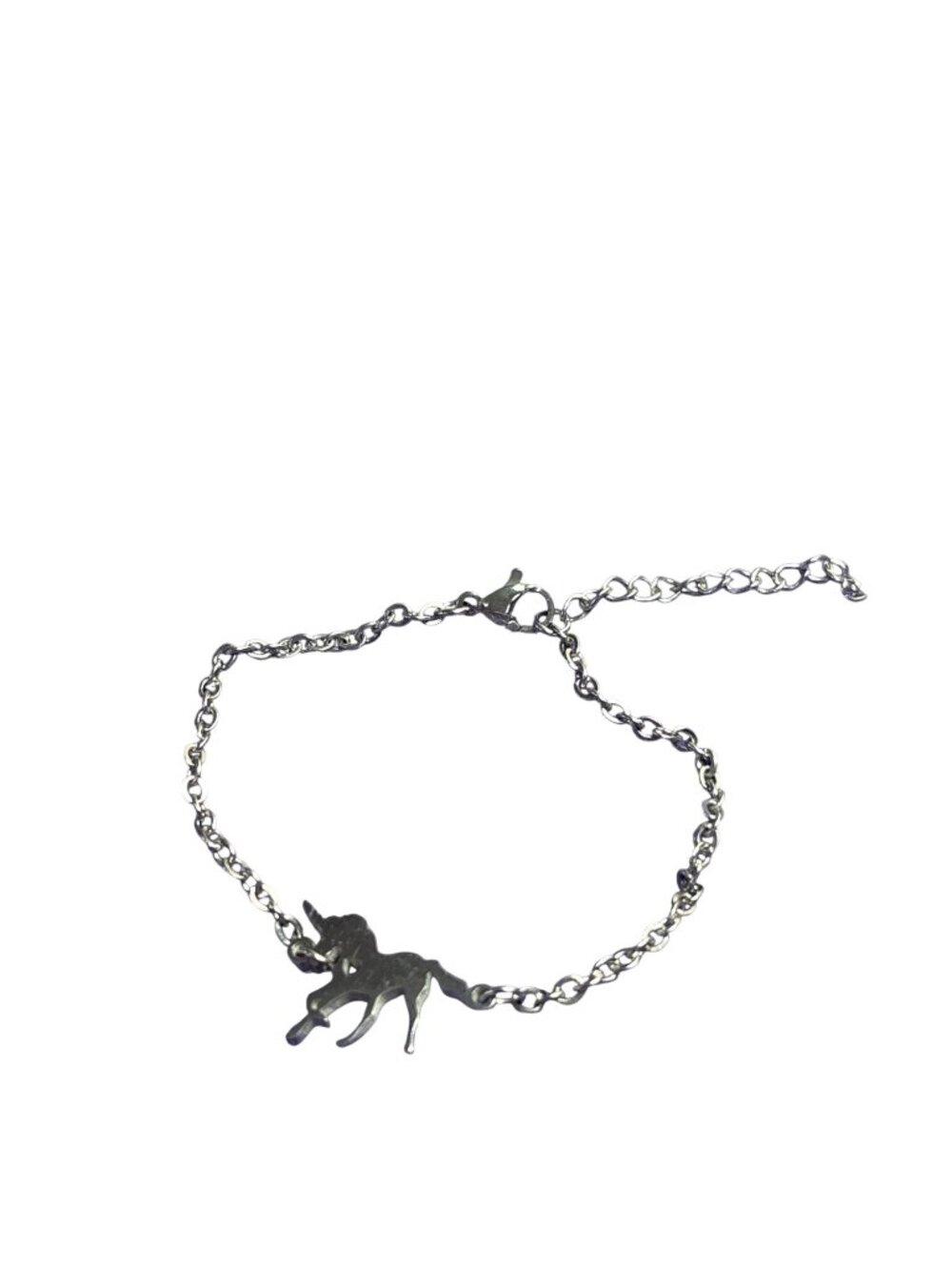 Silvertone Unicorn Bracelet 5.75 - 7.25 inches Long